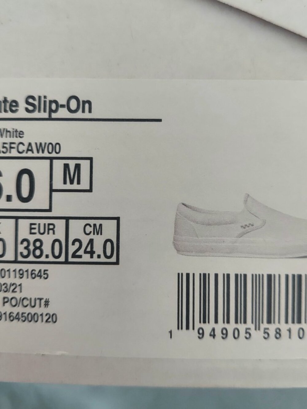 Vans True White Skate Slip-On size 6 - Picture 2 of 5